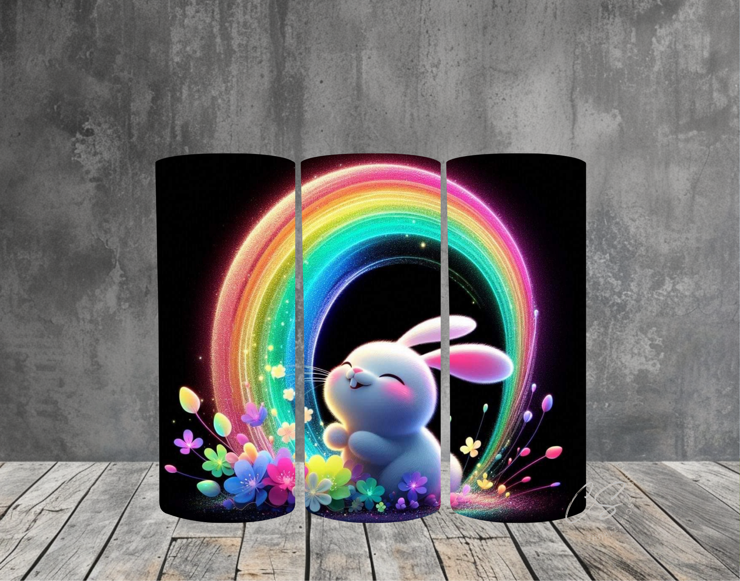 Hase mit Regenbogen 🌈  neon